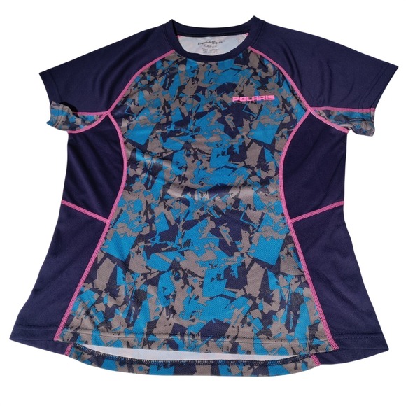 polaris Tops - Polaris Women Large Short Sleeve Shirt Multicolor